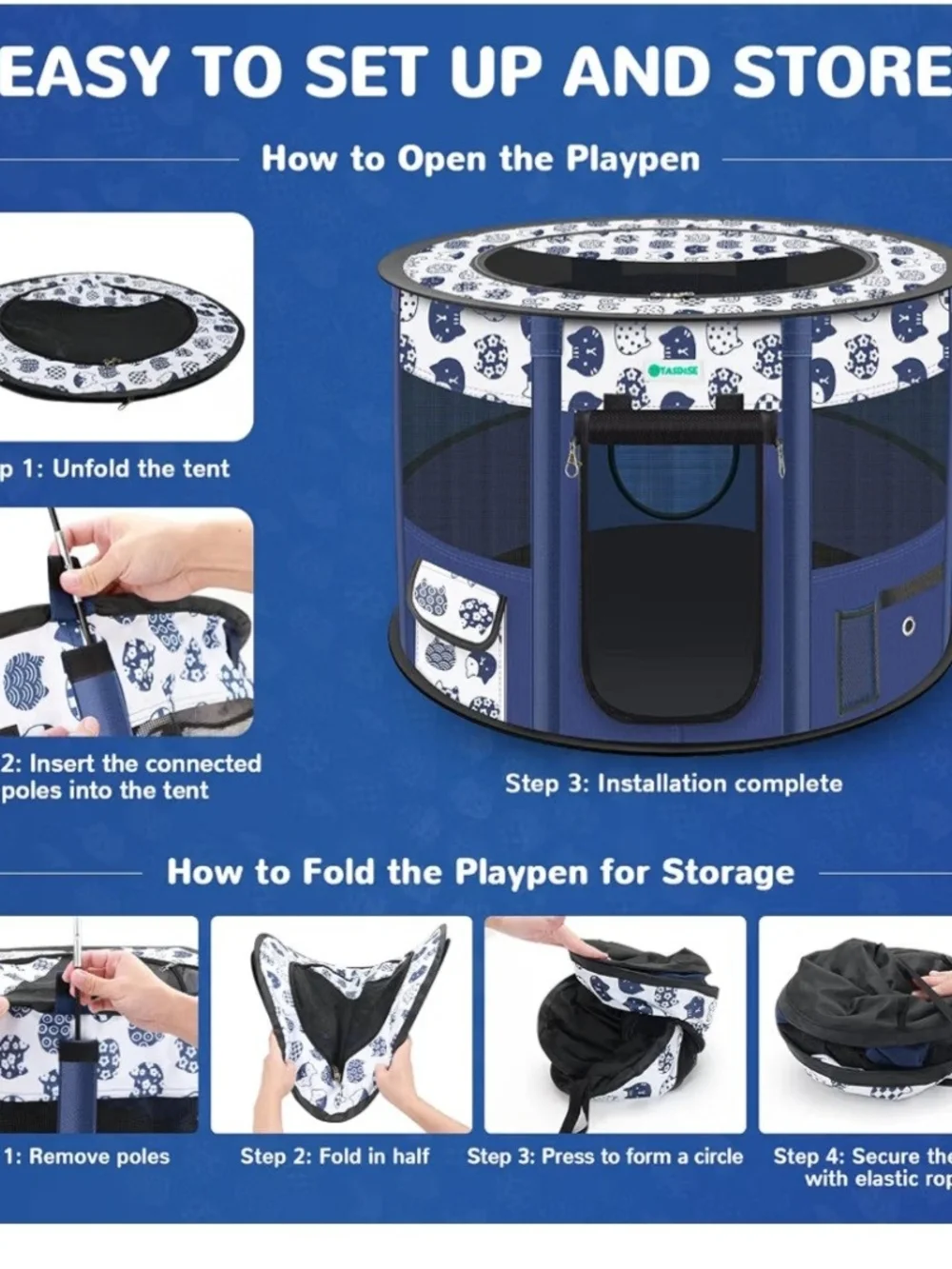 TASDISE Large Pet Play Pen NWT